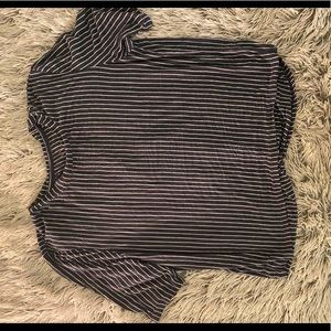 Blue and white strip top